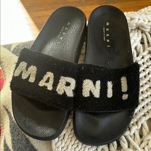 Marni Black Slide Sandals
